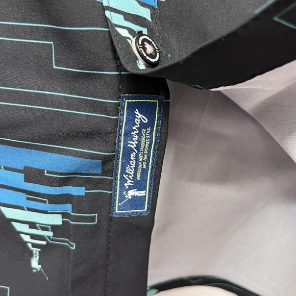 William Murray Men's Golf Button Front Shirt Piano Key Black Short Sleeve NWOT L - Picture 5 of 8